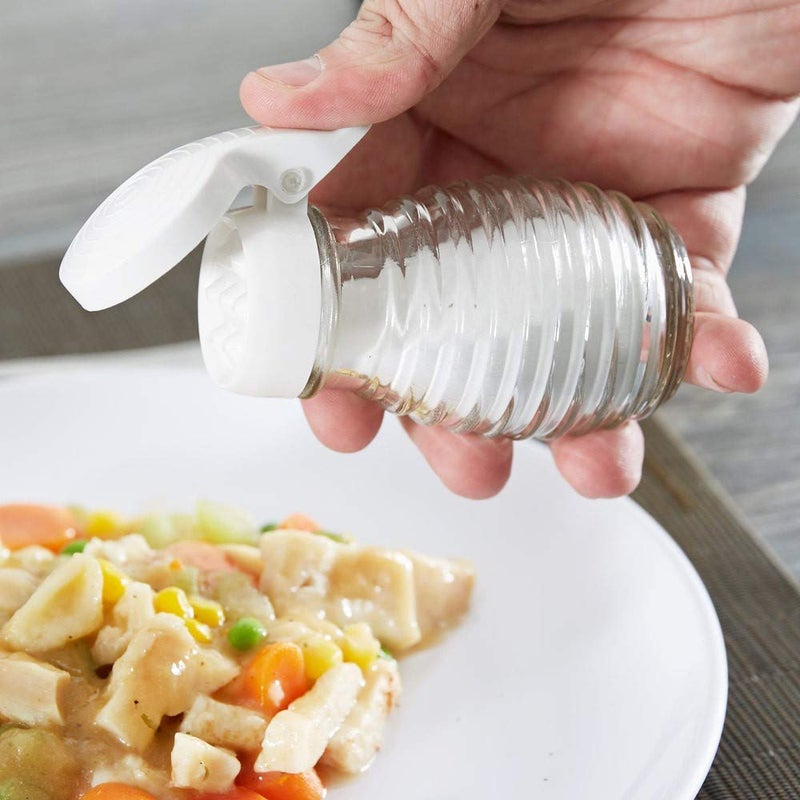 Tablecraft Moisture Proof Beehive Salt And Pepper Shakers | Black And White Hinged Flip Top | No Spill | No Clog | 2 OZ Set Of 2 - Image 2